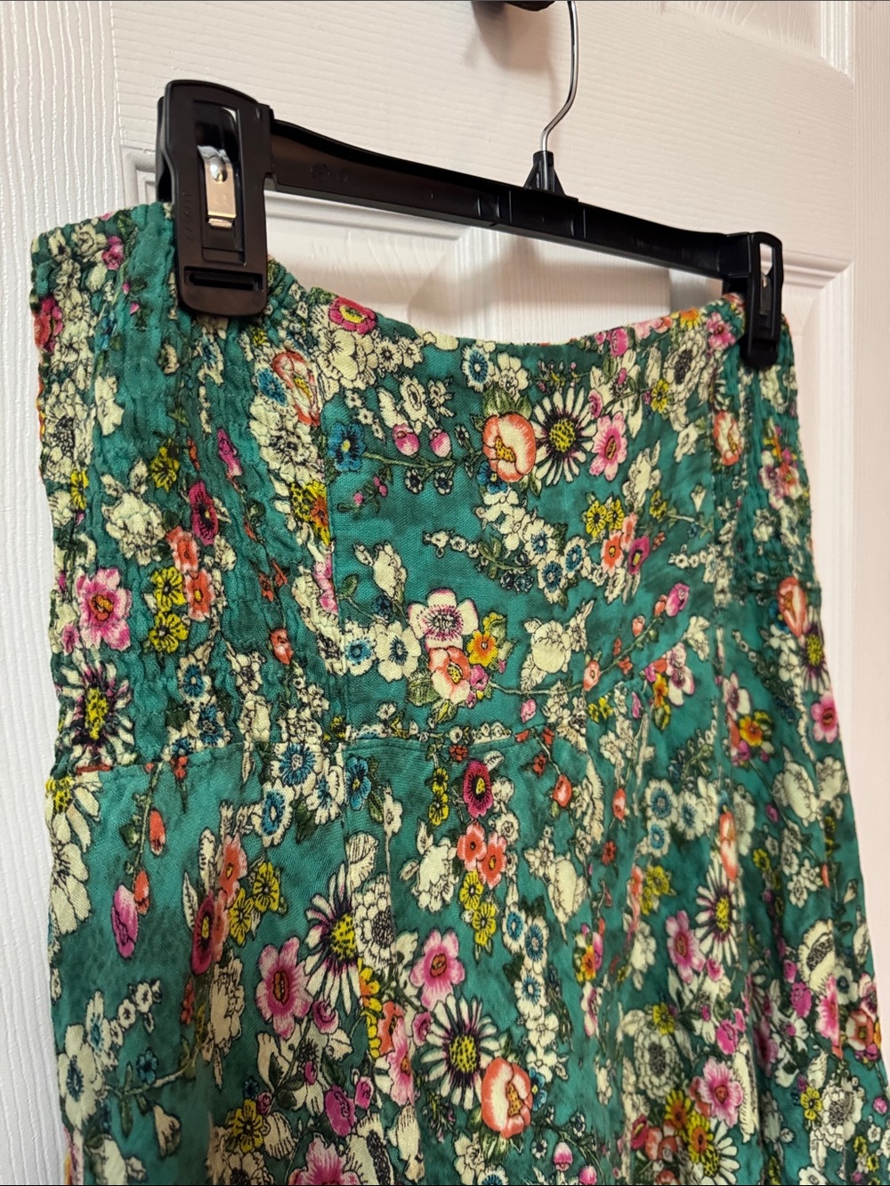 Natural Life Women's Green Floral Handkerchief Hem Skirt 100% Cotton - Picture 4 of 11